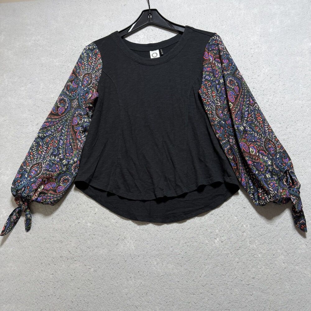 ANTHROPOLOGIE MAYBELLE TIED SLEEVE TOP BY AKEMI + KIN SZ XS EXTRA SMALL